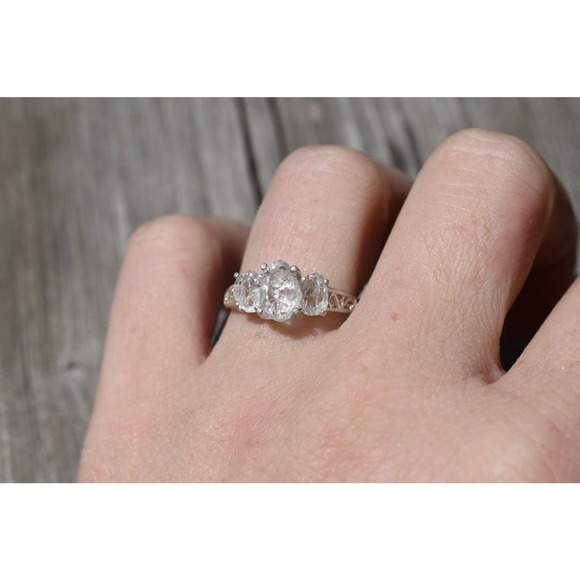 Raw Diamond Engagement Ring Rough Diamond Wedding Band Unique Gemstone - Picture 3 of 5